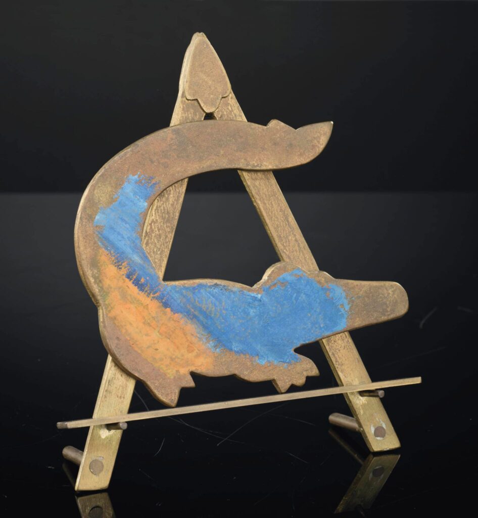 Bronze polychrome 1986-91 10x17cm ( catalogue lot 82 ) Numéroté 1/8 signé et dédicacé en bas à droite "pour Hélène 2002"